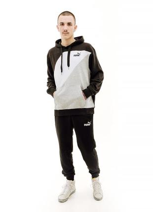 Чоловіче худі puma power colorblock hoodie різнобарвне xl (7d67893101 xl)