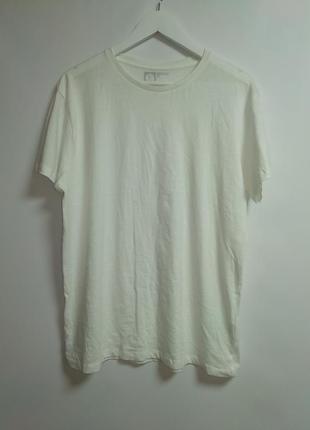 Новая белая базовая фирменная футболка размер l