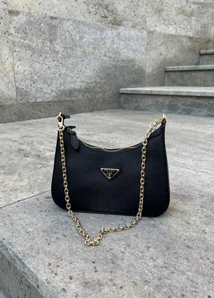 Женская сумка prada leather black