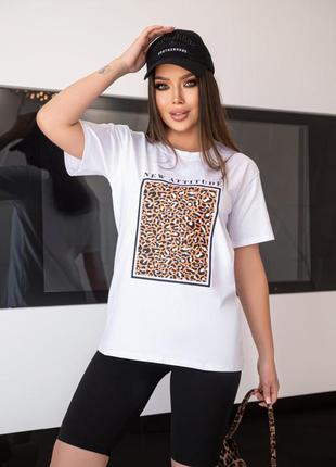 Женская футболка лео леопард принт
