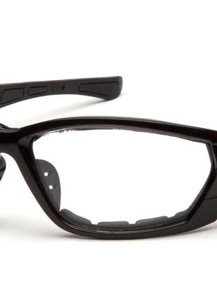 Очки защитные с уплотнителем pyramex atrex gray (clear) anti-fog, прозрачные в серой оправе