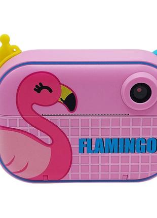 Детский игровой фотоаппарат с принтером flamingo 2 камеры (основная и фронтальная)