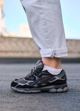 Кросівки сірі з чорним asics gel-nyc graphite grey black