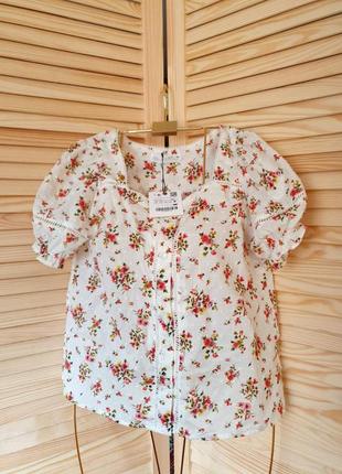 Цветочная блузка zara  11-12 лет 146/155 cm4 фото
