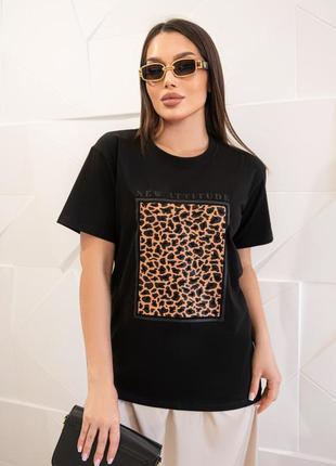Жіноча футболка з леопард принт лео