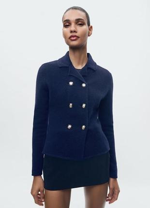 Двобортний піджак/кардиган зі 100%-ї вовни zara