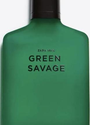 Zara чоловіча туалетна вода zara green savage, 100 мл. свіжий чоловічий аромат ( розпакований з набору)