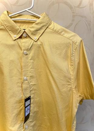 Сорочка з коротким рукавом чоловіча на теплу погоду, розмір s-m жовта