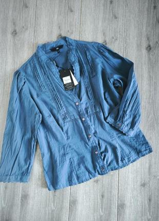 Рубашка блуза новая батист синяя 46-48 р.