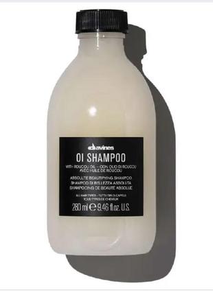 Шампунь для абсолютної краси волосся davines oi absolute beautifying shampoo with roucou oil, 280 мл