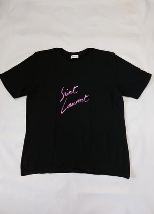 Футболка saint laurent signature logo t-shirt