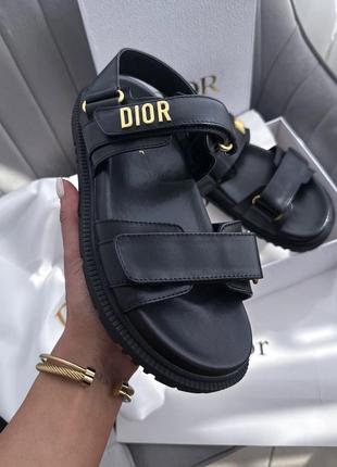Диор сандалии черные кожаные dior sandals "premium black"