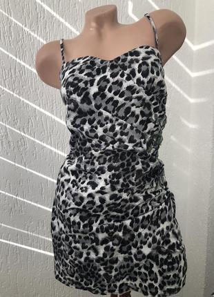 Леопардовое мини платье тигровое размер м