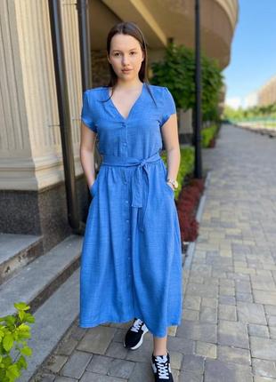 Платье летнее голубое