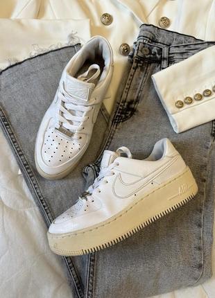 Nike air force sage platform white, женские кроссовки найк на платформе, жіночі