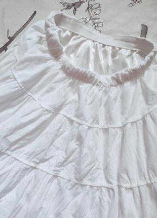 Спідниця довга ярусна біла літня пишна ошатна міді максі юбка лоліта вінтажна4 фото