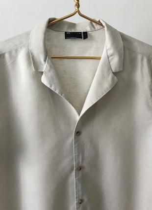 Шикарная льняная рубашка asos бежевого цвета, размер l