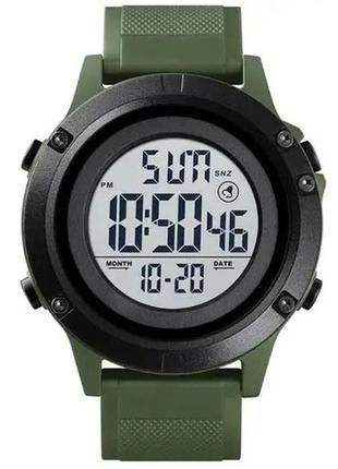 Часы наручные мужские skmei 1508agwt army green-white, водонепроницаемые мужские часы. цвет: зеленый