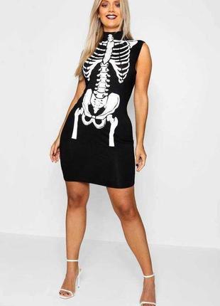 Трикотажна сукня з малюнком скелету