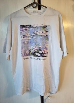 Even&amp;od-футболка с принтом и надписью клода мне лилии, широкие рукава
