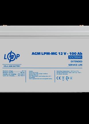 У/ц акумулятор мультигелевий agm lpm-mg 12v - 100 ah