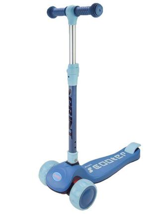 Самокат дитячий 3-х колісний mini scooter sc2420(blue) колеса що світяться, синій