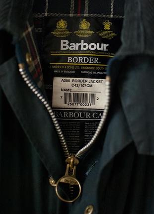 Куртка barbour classic border waxed jacket navy5 фото