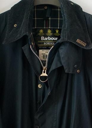 Куртка barbour classic border waxed jacket navy4 фото
