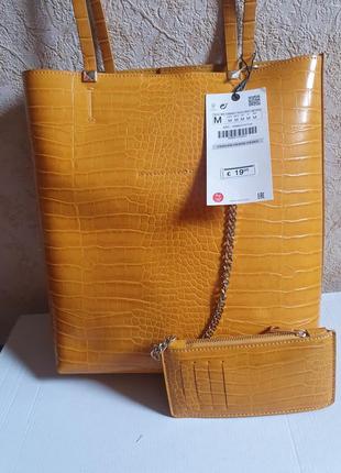 Сумка тоут з гаманцем zara зара 7