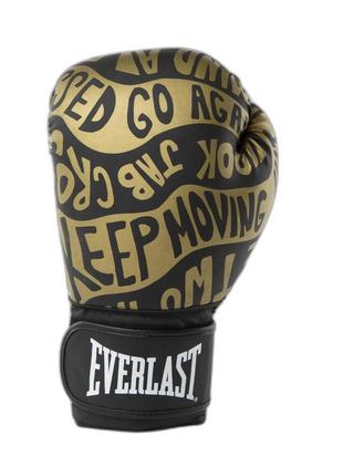 Боксерські рукавиці everlast spark boxing gloves чорний, золотий уні 14  унцій