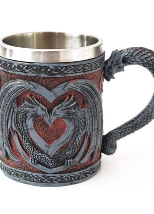 Незвичайна кухоль чашка готичний дракон (400 мл) із полістоуну. чашка для чаю в подарунок