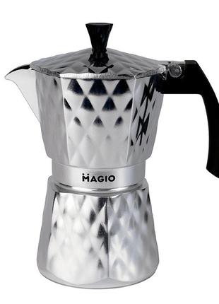 Гейзерна кавоварка magio mg-1004, гейзерна турка для кави, гейзерна кавоварка з нержавіючої сталі9 фото