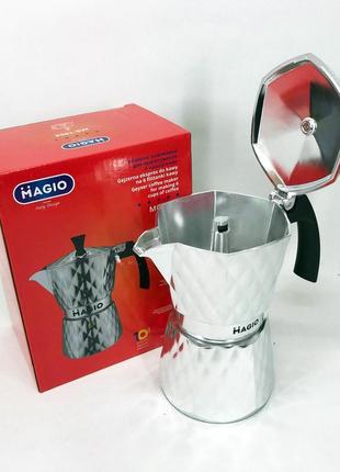 Гейзерна кавоварка magio mg-1004, гейзерна турка для кави, гейзерна кавоварка з нержавіючої сталі6 фото