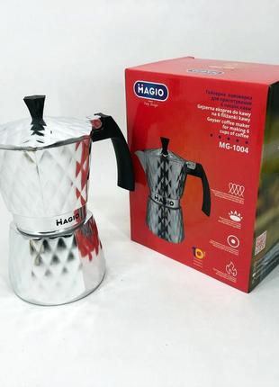 Гейзерна кавоварка magio mg-1004, гейзерна турка для кави, гейзерна кавоварка з нержавіючої сталі3 фото