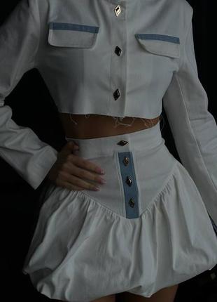 Укороченный жакет+юбка баллон4 фото