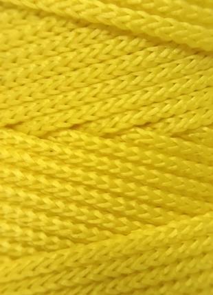 Жовтий світлий в'язаний шнур 2 мм бобіна 500м
