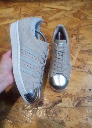 Шкіряні кросівки кеди кєди adidas superstar 80c metal toe