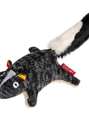 Игрушка для собак скунс с пищалкой gigwi plush, текстиль, 9 см