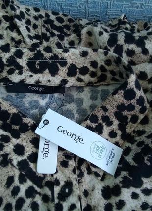 Новое натуральное платье george леопардовый принт8 фото