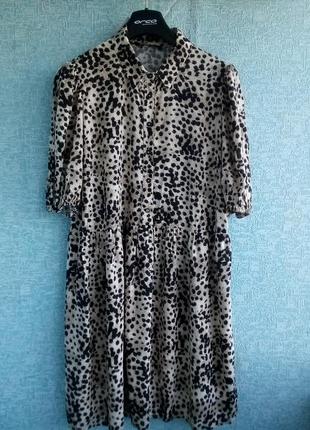 Новое натуральное платье george леопардовый принт2 фото