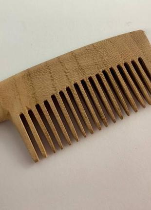 Гребень деревянный для волос, для бороды и усов абрикос2 фото