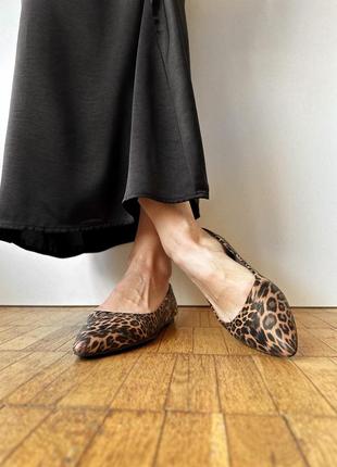 Новые коричневые черные леопардовые балетки туфли