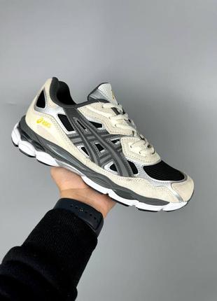 Женские кроссовки асикс asics gel-nyc  black beige steel