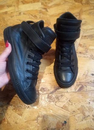 Кожаные высокие кеды кеды converse