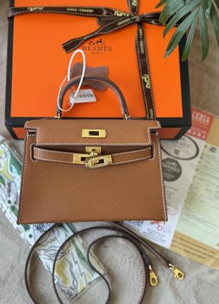 Сумка в стилі hermes kelly 19 см1 фото