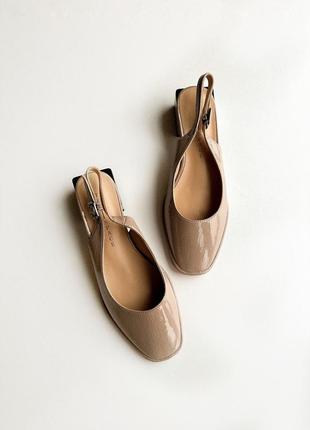 Нові бежеві моко слінгбеки босоніжки туфлі