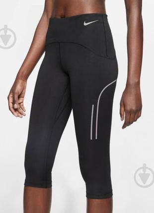 Nike dri-fit running жіночі спортивні укорочені лосини завдовжки 2/3