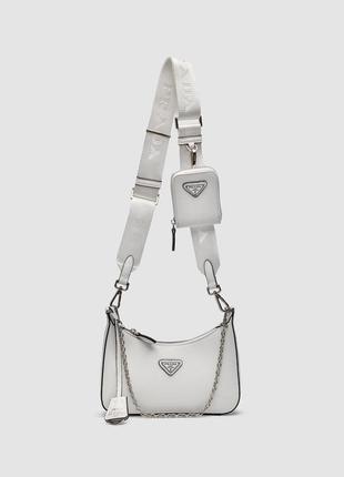 Prada re-edition 2005 saffiano leather bag white