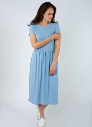 6 кольорів 🌈плаття довге жіноче в рубчик , сукня жіноча трикотажна, короткий рукав