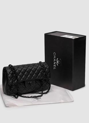 Chanel classic 1.55 small single flap in black